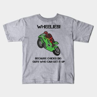 Chicks Dig Wheelies! Kids T-Shirt